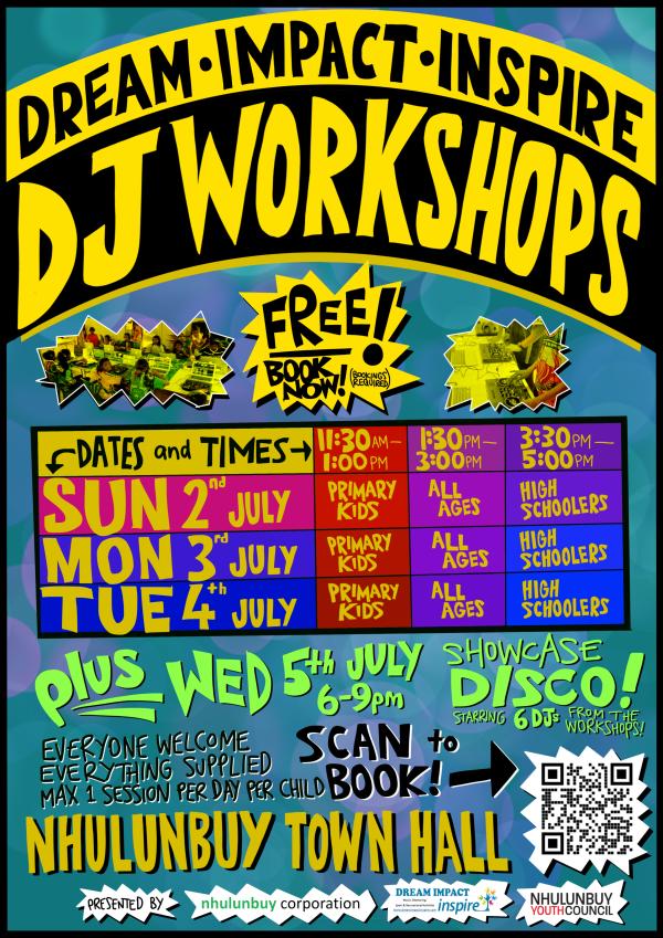 DJ Workshops for July School Holidays - poster