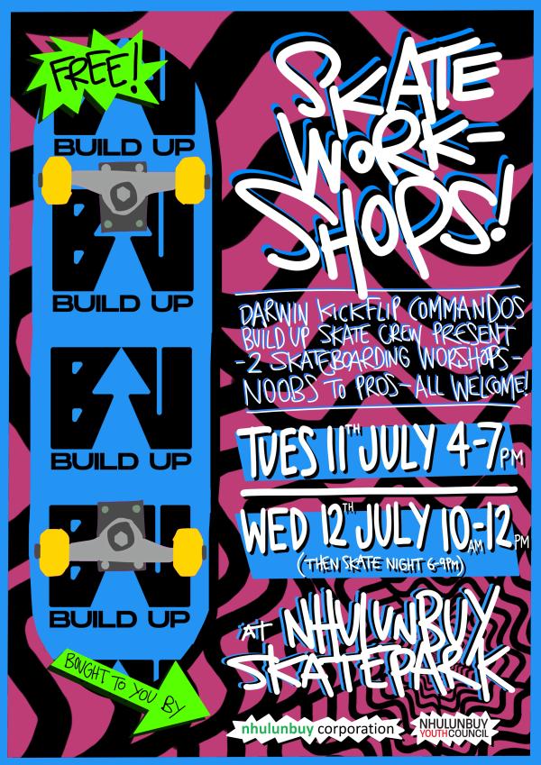 Build Up Skateboarding workshop 2023 poster