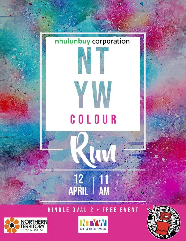 Poster for NT Youth Week Colour Run 2024